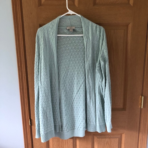 LOFT Sweaters - Loft Mint Green Open Cardigan
